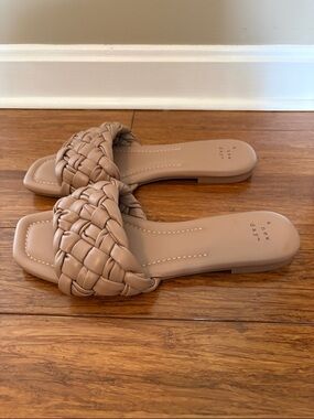 a new day Tan Braided Carissa Slide Sandals